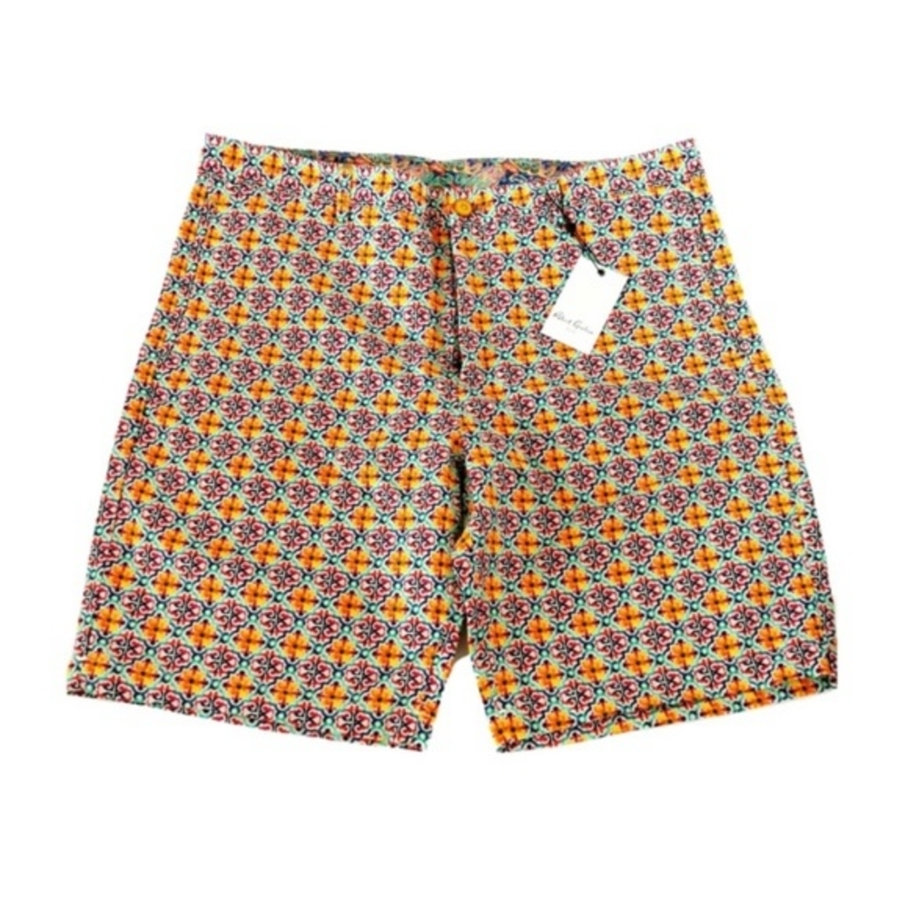 Robert Graham Shorts Size 38 Mosaic Tile New
